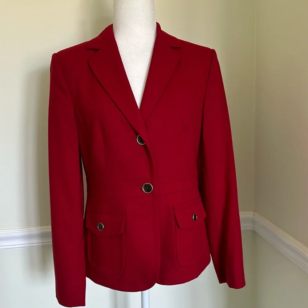 TALBOTS Red Fitted Wool Jacket - Picture 1 of 6